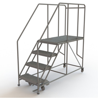 Plateforme de travail mobile, Acier, 4 Marches, 40" ha, 47" p, 24" Marche, Stri&eacute; Trail Hammer and Bolt