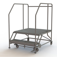 Plateforme de travail mobile, Acier, 2 Marches, 20" ha, 36" p, 36" Marche, Stri&eacute; Trail Hammer and Bolt