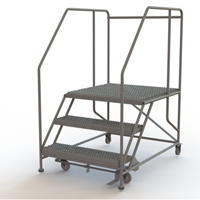 Plateforme de travail mobile, Acier, 3 Marches, 30" ha, 36" p, 36" Marche, Stri&eacute; Trail Hammer and Bolt