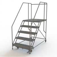 Plateforme de travail mobile, Acier, 5 Marches, 50" ha, 36" p, 36" Marche, Stri&eacute; Trail Hammer and Bolt