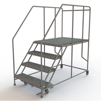 Plateforme de travail mobile, Acier, 4 Marches, 40" ha, 48" p, 36" Marche, Stri&eacute; Trail Hammer and Bolt