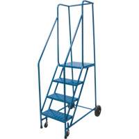 Escabeau roulant, 4 marches, Largeur de la marche 18", Hauteur de la plateforme 37", Acier Trail Hammer and Bolt