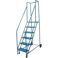 Escabeau roulant, 6 marches, Largeur de la marche 18", Hauteur de la plateforme 55", Acier Trail Hammer and Bolt