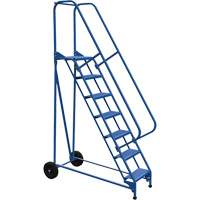 Roll-A-Fold Ladder, 7 Steps, Perforated, 70" High Trail Hammer and Bolt