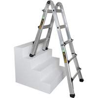 Telescoping Multi-Position Ladder, 2.916' - 9.75', Aluminum, 300 lbs., CSA Grade 1A VD689 | Trail Hammer and Bolt