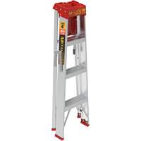 Step Ladder with Paint Tray, 4', Aluminum, 200 lbs. Capacity, Type 3 Trail Hammer and Bolt