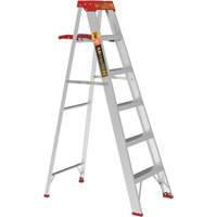Step Ladder with Paint Tray, 6', Aluminum, 200 lbs. Capacity, Type 3 Trail Hammer and Bolt