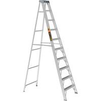Step Ladder, 10', Aluminum, 225 lbs. Capacity, Type 2 Trail Hammer and Bolt