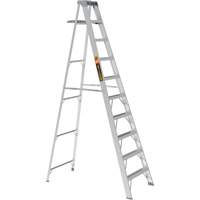 Step Ladder with Paint Tray, 10', Aluminum, 225 lbs. Capacity, Type 2 Trail Hammer and Bolt