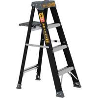 Step Ladder with Paint Tray, 4', Fibreglass, 250 lbs. Capacity, Type 1 Trail Hammer and Bolt