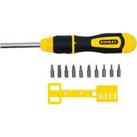 Multi-Bit Ratchet Screwdriver with 10 Bits, Cushion Grip Handle Trail Hammer and Bolt