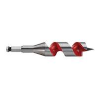 Ship Auger Drill Bit, 1-1/8" Diameter, 3" Flute, 7/16" Hex Shank Trail Hammer and Bolt