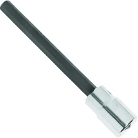 Extra-Long Bit Socket, Hex, 1/4" x 4-5/8" L, 1/2" Square Drive Drive Trail Hammer and Bolt