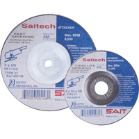 Meule Saitech Ultimate Performance, 4" x 1/4", Arbre 3/8", Oxyde d'aluminium, Type 27 Trail Hammer and Bolt