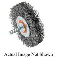 Mounted Crimped Wire Wheel, 3" Dia., 0.0118" Fill Trail Hammer and Bolt