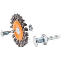 Reversible Mounted Knot-Twisted Wire Wheel, 3" Dia., 0.0118" Fill, 1/2" Arbor, Steel Trail Hammer and Bolt