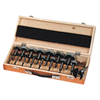 Trousses de m&egrave;ches Forstner Bormax dans un boîtier en bois, 16 morceaux, Acier &agrave; haute teneur en carbone Trail Hammer and Bolt