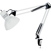 Lampes de bureau &agrave; pince - Bras flexible, 100 W, Incandescente, Pinces serre-joints, Col 36", Blanc Trail Hammer and Bolt