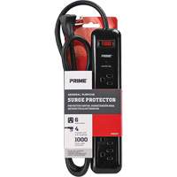 Surge Protector, 6 Outlets, 1000 J, 1875, 4' Cord Trail Hammer and Bolt