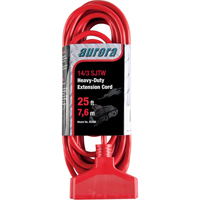 Vinyl Extension Cord, Outdoor, SJTW, 14/3 AWG, 15 A, 3 Outlet(s), 25' Trail Hammer and Bolt