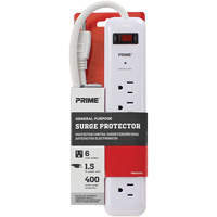 Surge Protector, 6 Outlets, 400 J, 1875 W, 2' Cord Trail Hammer and Bolt