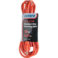 Extension Cord, Indoor/Outdoor, SJTW, 16/3 AWG, 13 A, 15' Trail Hammer and Bolt