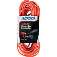 Extension Cord, Indoor/Outdoor, SJTW, 16/3 AWG, 13 A, 50' Trail Hammer and Bolt