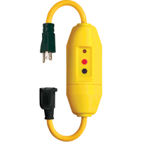 In-Line GFCI Cord Set, 120 V, 15 A, 1-1/5' Cord Trail Hammer and Bolt