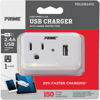 Prime&reg; USB Charger with Surge Protector Trail Hammer and Bolt