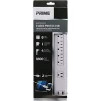 USB Charging Surge Protectors, 6 Outlets, 1800 J, 1875 W, 4' Cord Trail Hammer and Bolt