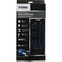 USB Charging Surge Protectors, 8 Outlets, 3600 J, 1875 W, 6' Cord Trail Hammer and Bolt