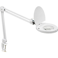 LED Magnifier with A-Bracket, 3 Diopter, LED Light, 47" Arm, C-Clamp, White Trail Hammer and Bolt