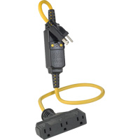 Triple-Tap Inline GCFI Extension Cord & Connector, 120 V, 15 Amps, 3' Cord Trail Hammer and Bolt