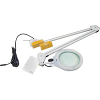 Magnifying Lamp, 3 Diopter, LED Light, 45" Arm, C-Clamp, Grey Trail Hammer and Bolt