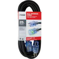 All-Rubber Extension Cord, Outdoor, SJOOW, 14/3 AWG, 15 A, 25' Trail Hammer and Bolt