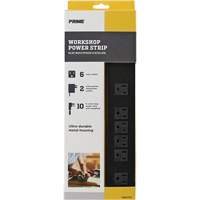 Metal Workshop Power Strip, 6 Outlet(s), 10', 15 A, 1875 W, 125 V Trail Hammer and Bolt