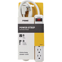 Power Strip, 6 Outlet(s), 8', 15 A, 1875 W, 125 V Trail Hammer and Bolt