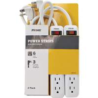 Power Strip 2-Pack, 6 Outlet(s), 3', 15 A, 1875 W, 125 V Trail Hammer and Bolt