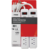 Surge Protector 2-Pack, 6 Outlets, 400 J, 1875 W, 1.5' Cord XJ247 | Trail Hammer and Bolt