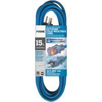 Glacier Flex&reg; Extreme Cold Weather Extension Cord, Outdoor, SJTW, 16/3 AWG, 13 A, 15' Trail Hammer and Bolt