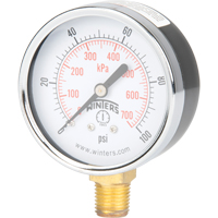 Pressure Gauge, 2-1/2" , 0 - 100 psi, Bottom Mount, Analogue YB882 | Trail Hammer and Bolt