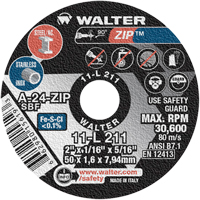 Zip™ Cut-Off Wheel, 2" x 1/16", 5/16" Arbor, Type 1, Aluminum Oxide, 5100 RPM YC582 | Trail Hammer and Bolt